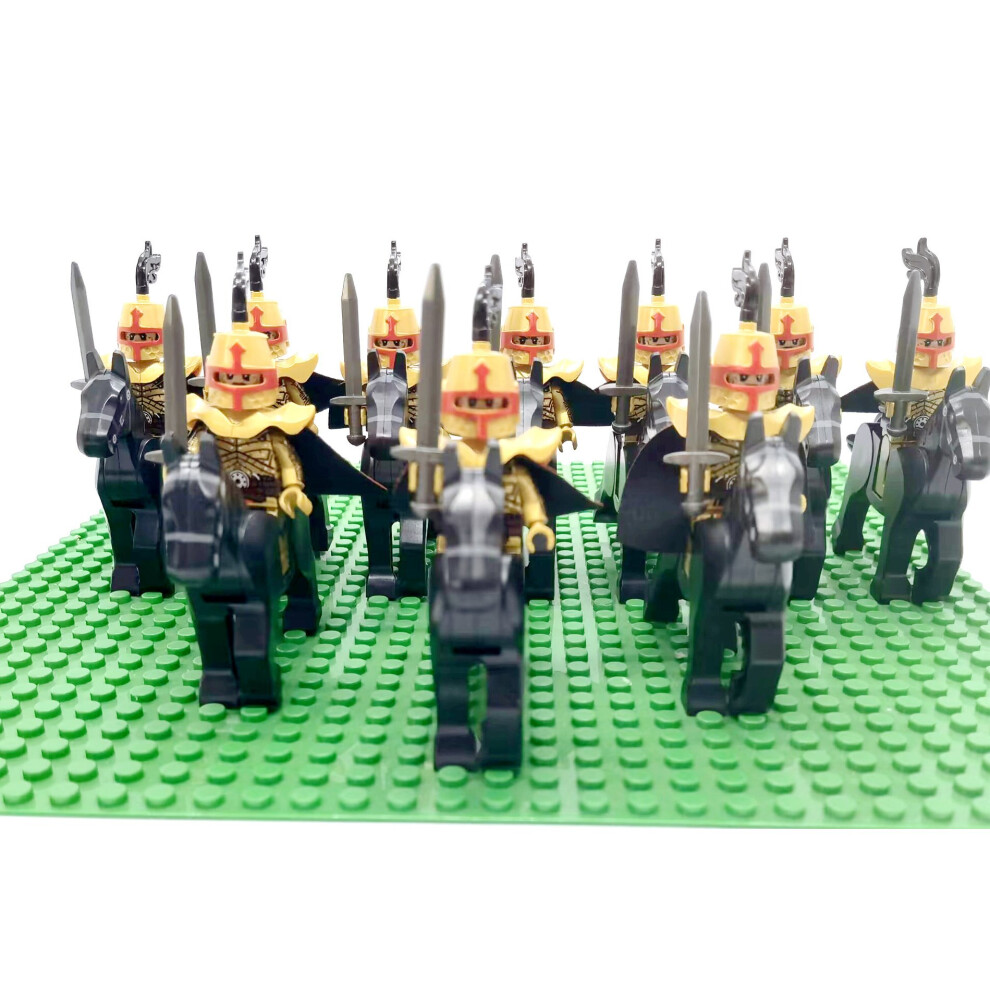 (Style G 20psc (Horse 10, Warrior 10)) 20pcs Medieval Knight Series Lion Heart Hospital Teutonic Knight Battle Pastor Mini Figures Building Blocks Cha