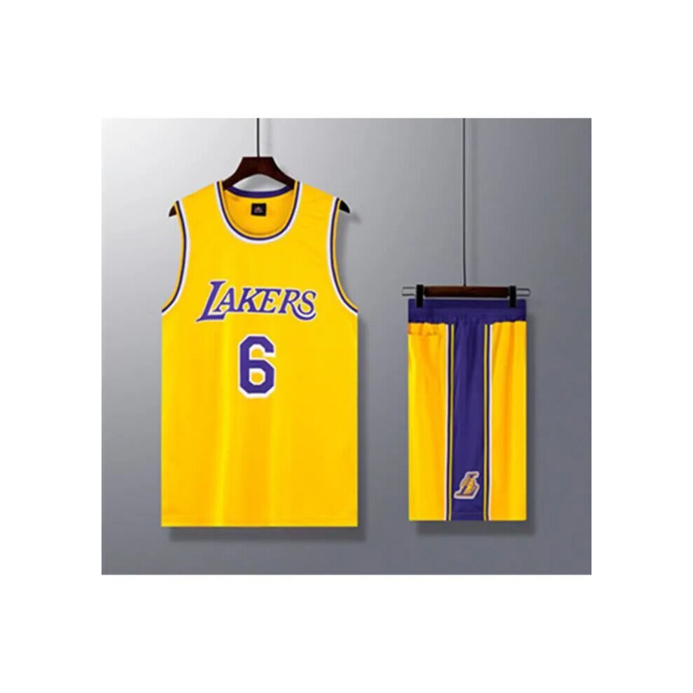 (6#yellow 130cm) LeBron James adult and children's jersey set