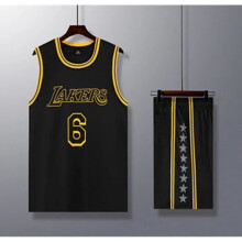 (6#black, 130cm) LeBron James adult and children's jersey set
