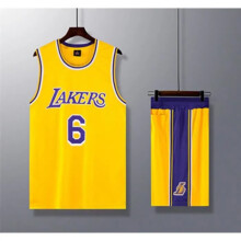 (6#yellow, 160cm) LeBron James adult and children's jersey set