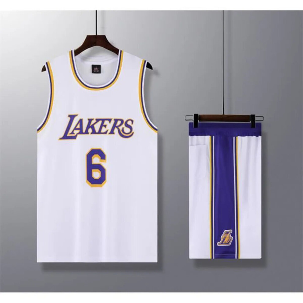 (6#white 130cm) LeBron James adult and children's jersey set