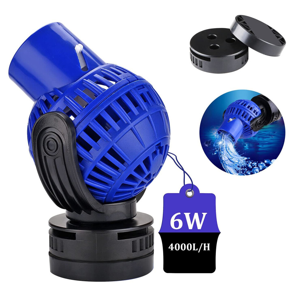 Gopatriot Memory Jvp-130 Wave Pump, 4000L/H 6 Watt Aquarium Wave Maker Circulation Pump 60~80Cm Freshwater And Saltwater Circulation Pump