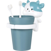 Children's Mouthwash Cup, Cute Cartoon Animal Shape, Punch-Free Toothbrush Holder for Kids Blue