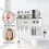 Wall Mounted Toothbrush and Toothpaste Holder with Two Automatic Toothpaste Dispensers, Gray, 3 Cups 2