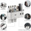 Wall Mounted Toothbrush and Toothpaste Holder with Two Automatic Toothpaste Dispensers, Gray, 3 Cups 3