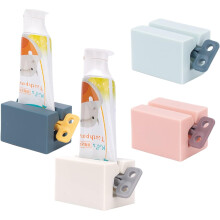 Set of 4 Toothpaste Squeezers, Toothpaste Holder with Frosted Handle, Bathroom Organizer (4 Colors)