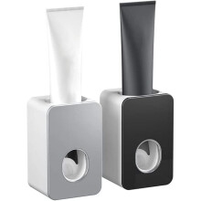 2pcs Bathroom Toothpaste Squeezer, Automatic Wall Mounted Toothpaste Squeezer, Bathroom Toothpaste Dispenser (Black+Grey)