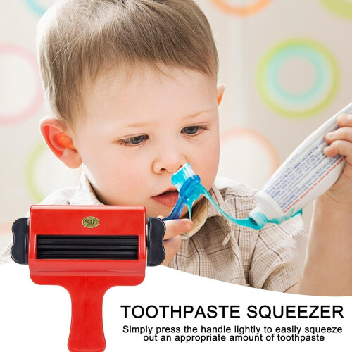 Squeeze Toothpaste - Manual Toothpaste Tube Spool, Bathroom Accessories, Toothpaste Saver for Home, Red 1