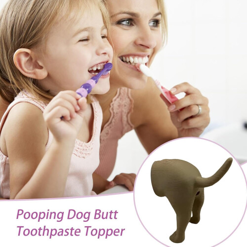Dog Butt Toothpaste Squeezer, Toothpaste Dispenser, Funny Funny Gift, Brown 1