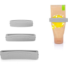 Multifunctional Tube Squeezer Toothpaste Squeezer - Set of 3 Anti-Waste Clamps - Size SML - Gray