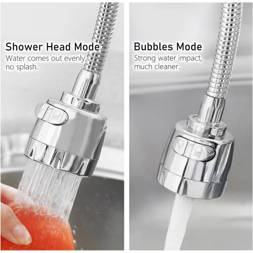 Faucet Sprayer Attachment 360¡ã Rotatable Splash Water Saving Faucet Extender Bathroom Kitchen Universal 2
