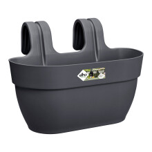Balkonblumentopf - VIBIA CAMPANA EASY HANGER MEDIUM - Kunststoff - Schwarz - 24,1x36xH26,5cm - 100% recycelt - ELHO