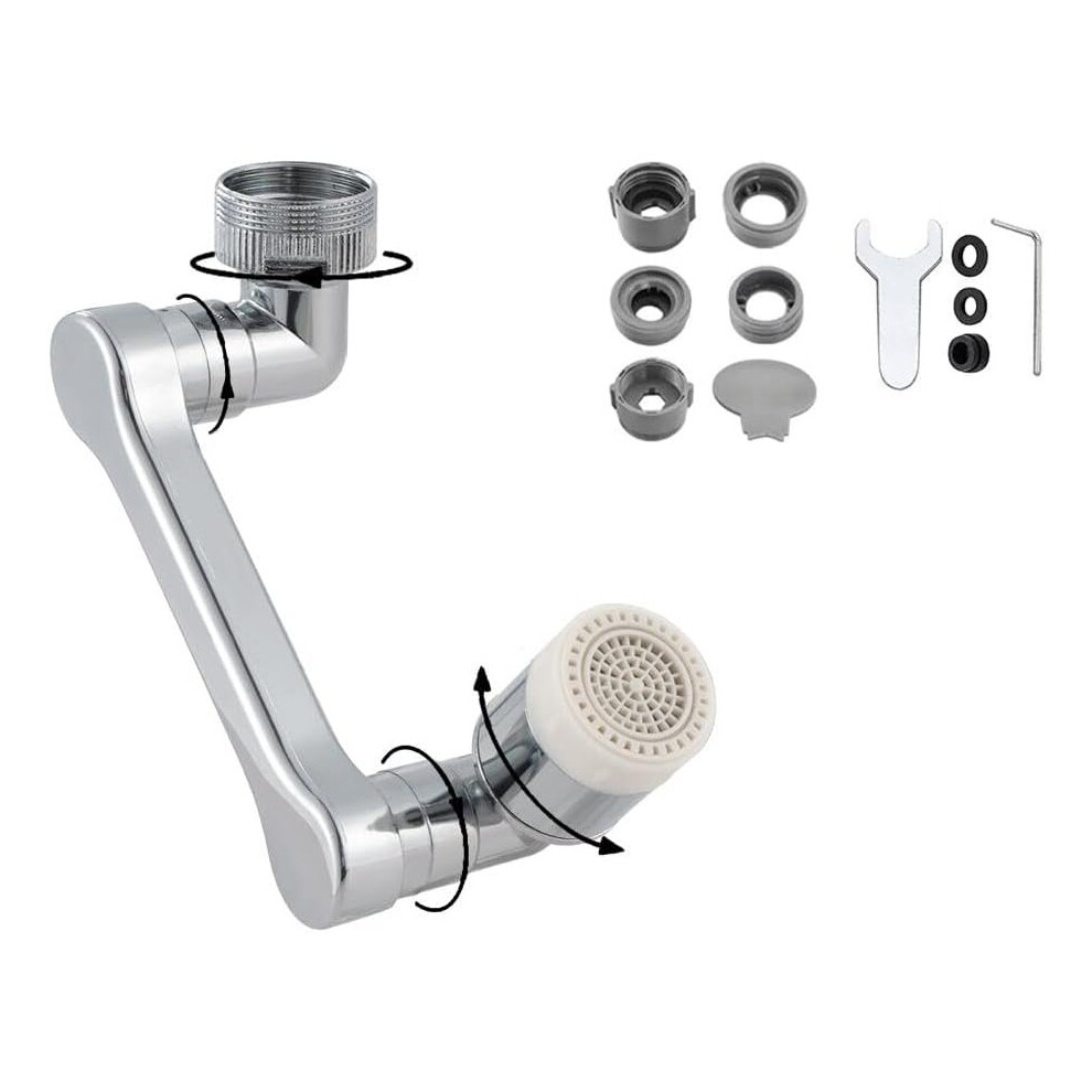 1080Â¡Ã£ Swivel Faucet Extender Universal Aerator, Rotating Spray Attachment Kitchen Bathroom 360Â¡Ã£ Angle, 2 Mode 7770197766739