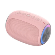 (Pink) Wireless BT Compatible Portable Speaker Subwoofer Loudspeaker Stereo Double Speaker Surround