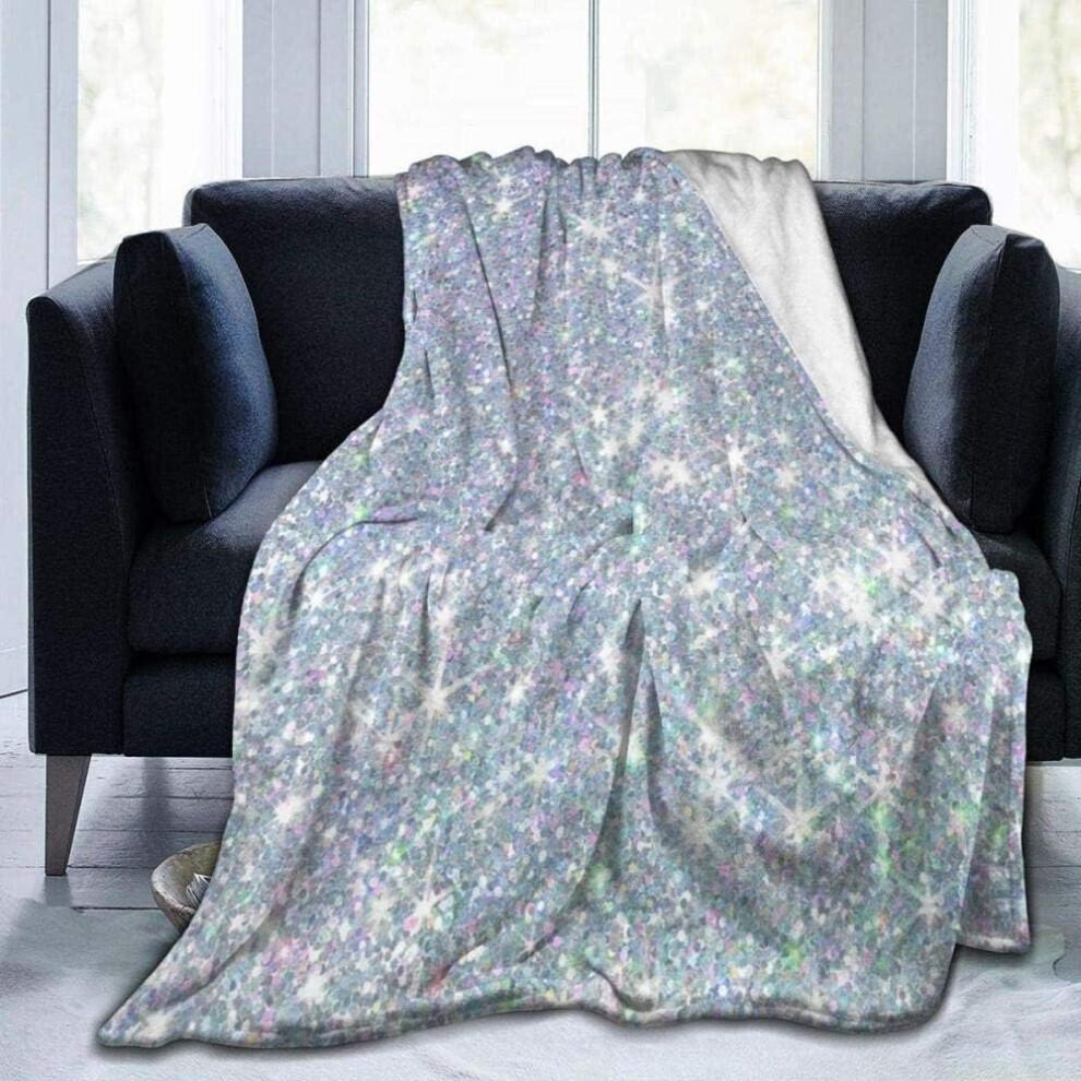 (125CM X 100CM) Soft Blanket Sparkly Sequin Throw Blanket Warm and Fluffy Single Blanket Washable and Children