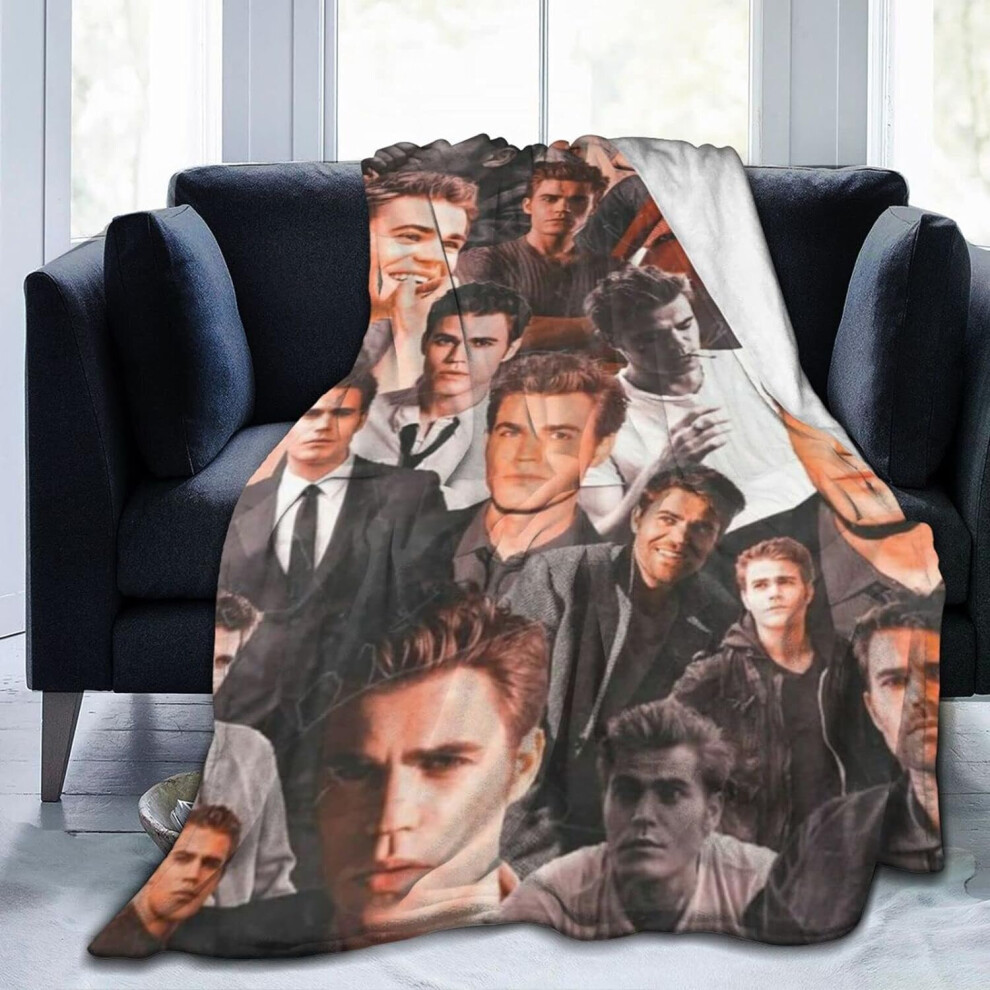 (150CM X 125CM) Cozy Plush Stefan Throw Blanket Salvatore Ultra Soft Micro Flannel Blankets Warm Comfortable Versatile Blanket for Sofa and Travel