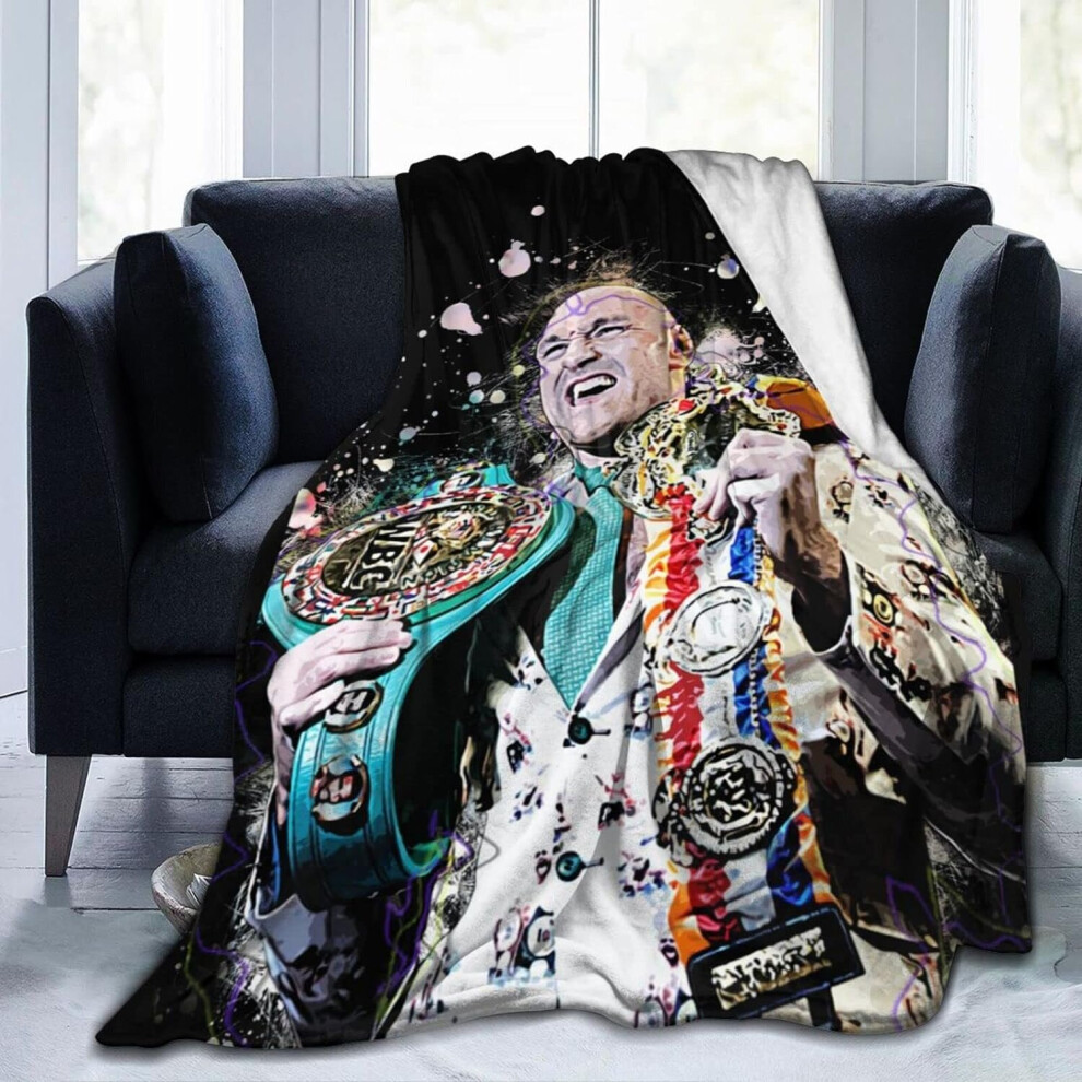 (125CM X 100CM) Tyson Fury Flannel Fleece Throw Blanket Queen Size All Season Super Soft Cozy Blanket for Bed Or Couch