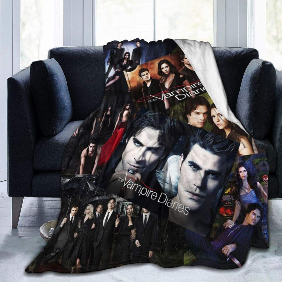 (125CM X 100CM) The Vampire Diaries Blankets Throws Plush Fuzzy Flannel for Girls Teens Women Bedroom Sofa Home Office Couch Travel Car Cozy Nap