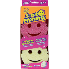 Scrub Daddy Scrub Mommy Pink Dual Sided Scrubbing Sponge Alternative Non Scratch Scourers Cleaning Sponges Washing Up Dish Texture Firm Soft Twin Pack