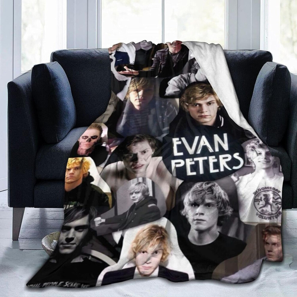 (125CM X 100CM) Blanket Evan Peters Soft Warm Fluffy Lightweight Blanket for Throws Blankets All Season for Bedroom Living Room