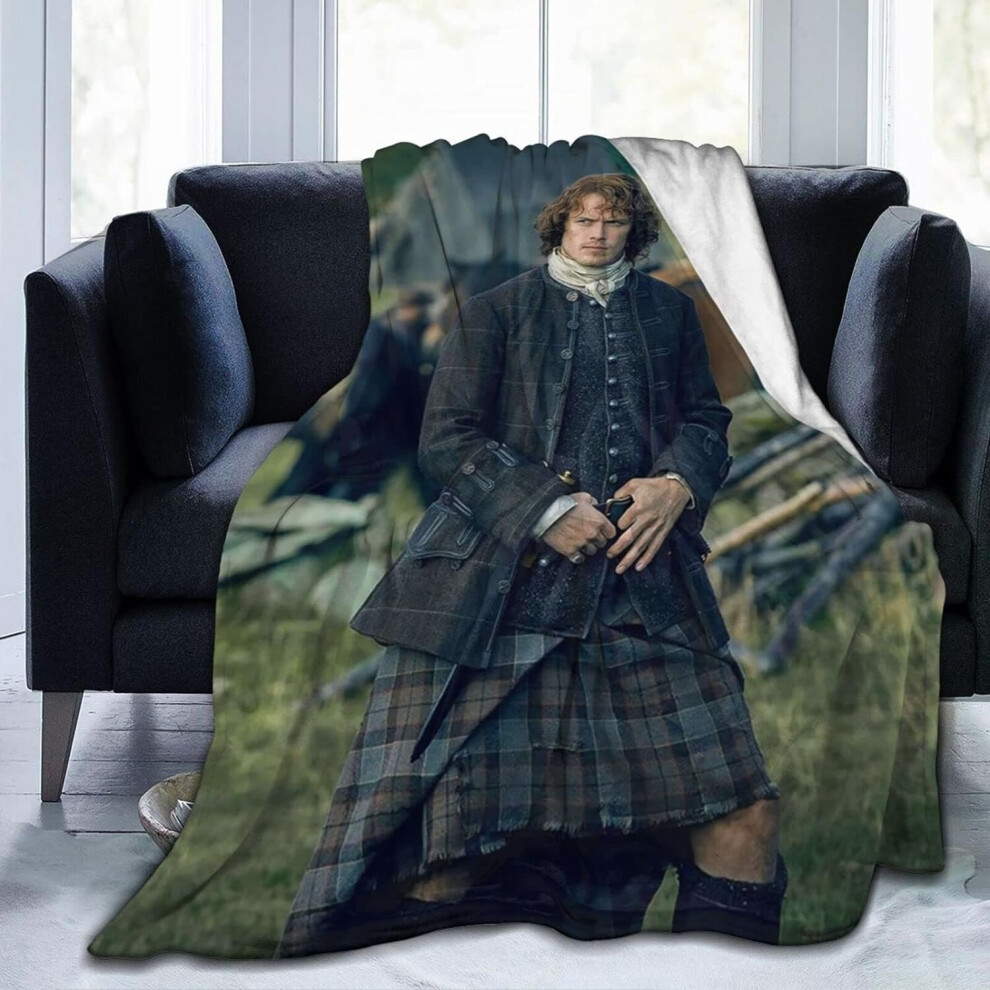 (200CM X 150CM) Sam Heughan Ultra Soft Micro Flannel Throw Blankets Warm Comfortable Versatile Blanket for Sofa and Travel