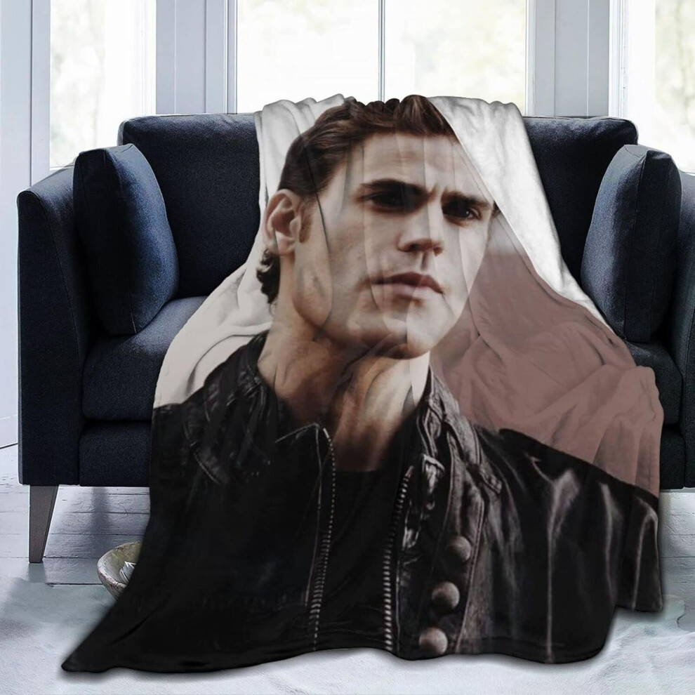 (150CM X 125CM) Cozy Plush Stefan Throw Blanket Salvatore Ultra Soft Micro Flannel Blankets Warm Comfortable Versatile Blanket for Sofa and Travel