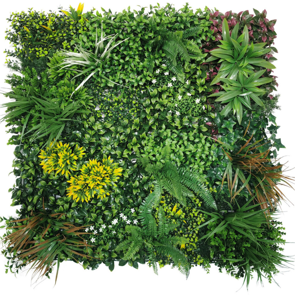 (Lowther Green) Artificial Plant Flower Living Wall Panels 1m x 1m