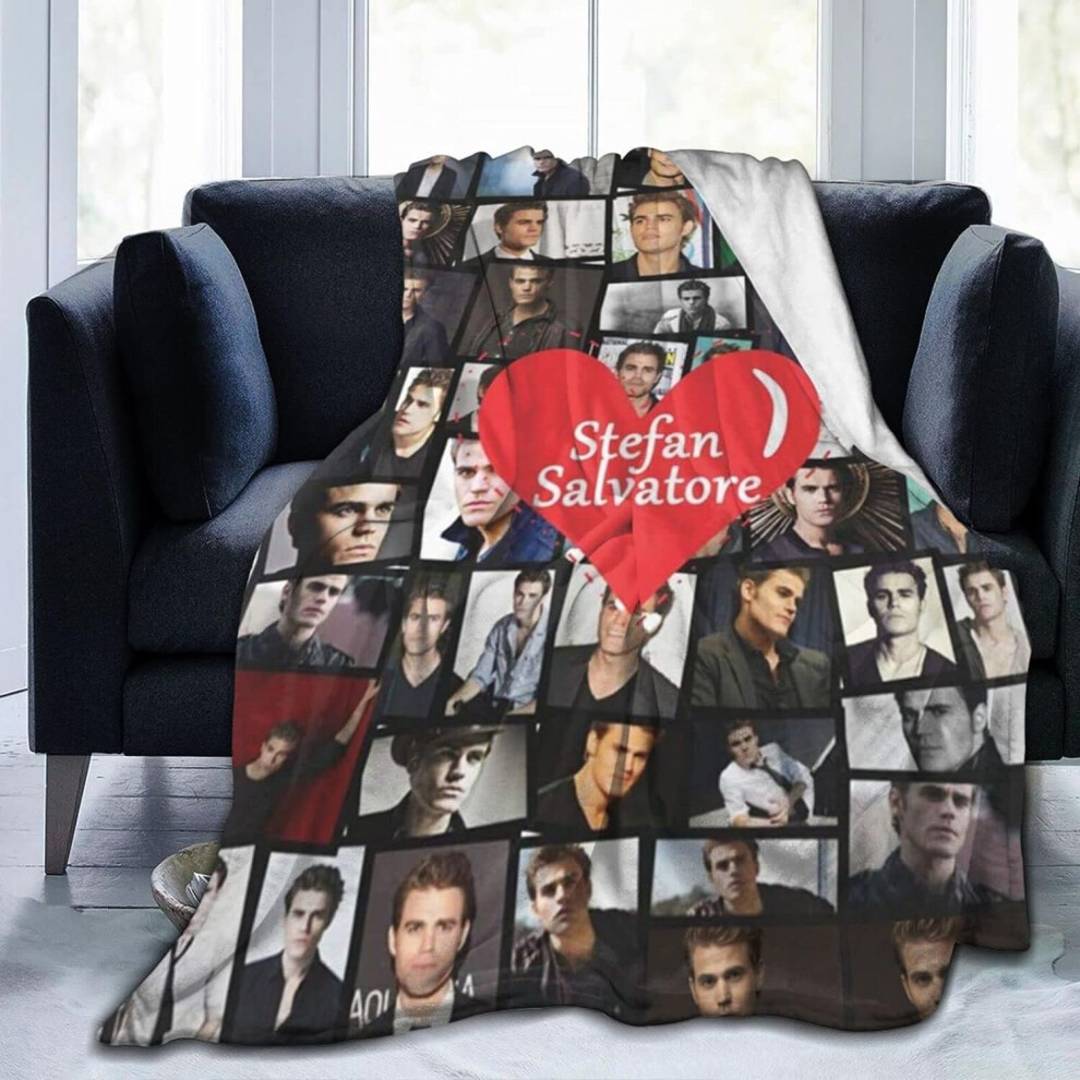 (125CM X 100CM) Cozy Plush Stefan Throw Blanket Salvatore Ultra Soft Micro Flannel Blankets Warm Comfortable Versatile Blanket for Sofa and Travel