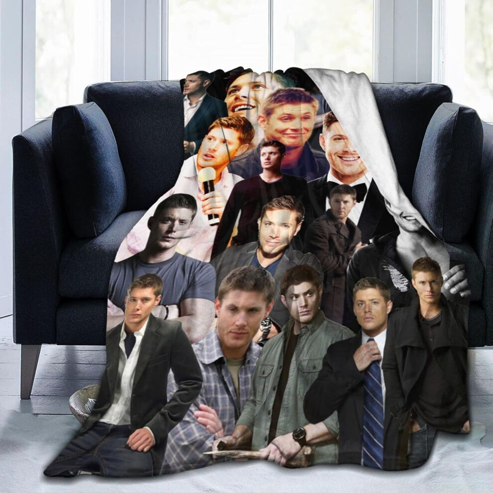 (200CM X 150CM) Jensen Ackles Fleece Throw Blanket, Ultra Soft Cozy Luxury Fuzzy Blanket for Couch Bed Sofa, Lightweight Warm Plush Blankets