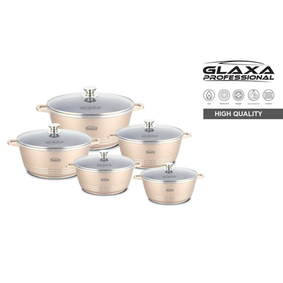 Professional Non stick Die-Cast Cookware Set ,Champagne induction