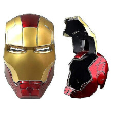 Avengers 1:1 Iron Man Electric Helmet Cosplay Mask - 3D PVC LED Luminous Mask for Kids & Adults, Perfect Party Costume