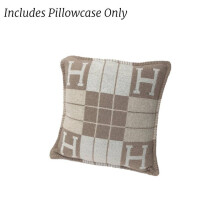 (Khaki Pillowcase) Wool Cashmere Plaid Throw Blanket Pillow Sofa Office Nap Camping Airplane Color