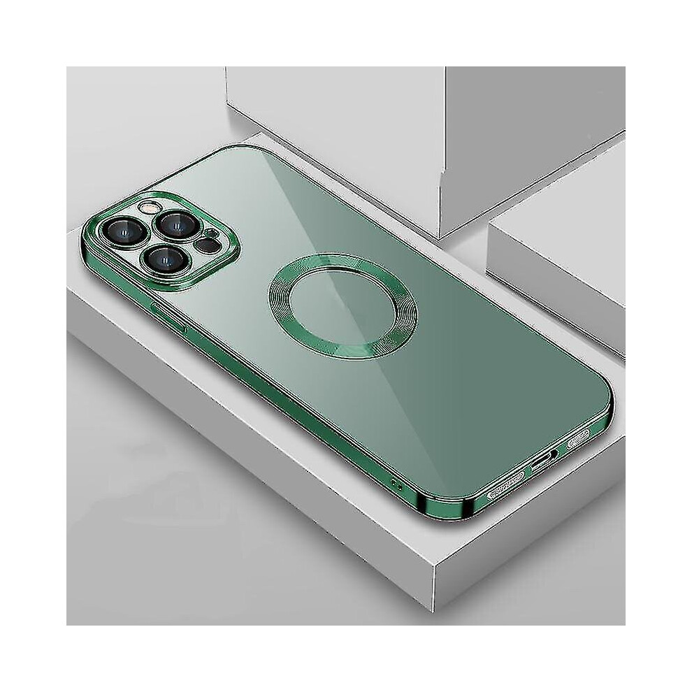 (Alpine ) For Iphone 13 Pro Max 9D Electroplated Edge Lens Film Clear Pc Tpu Shockproof Case Green 9179344186655