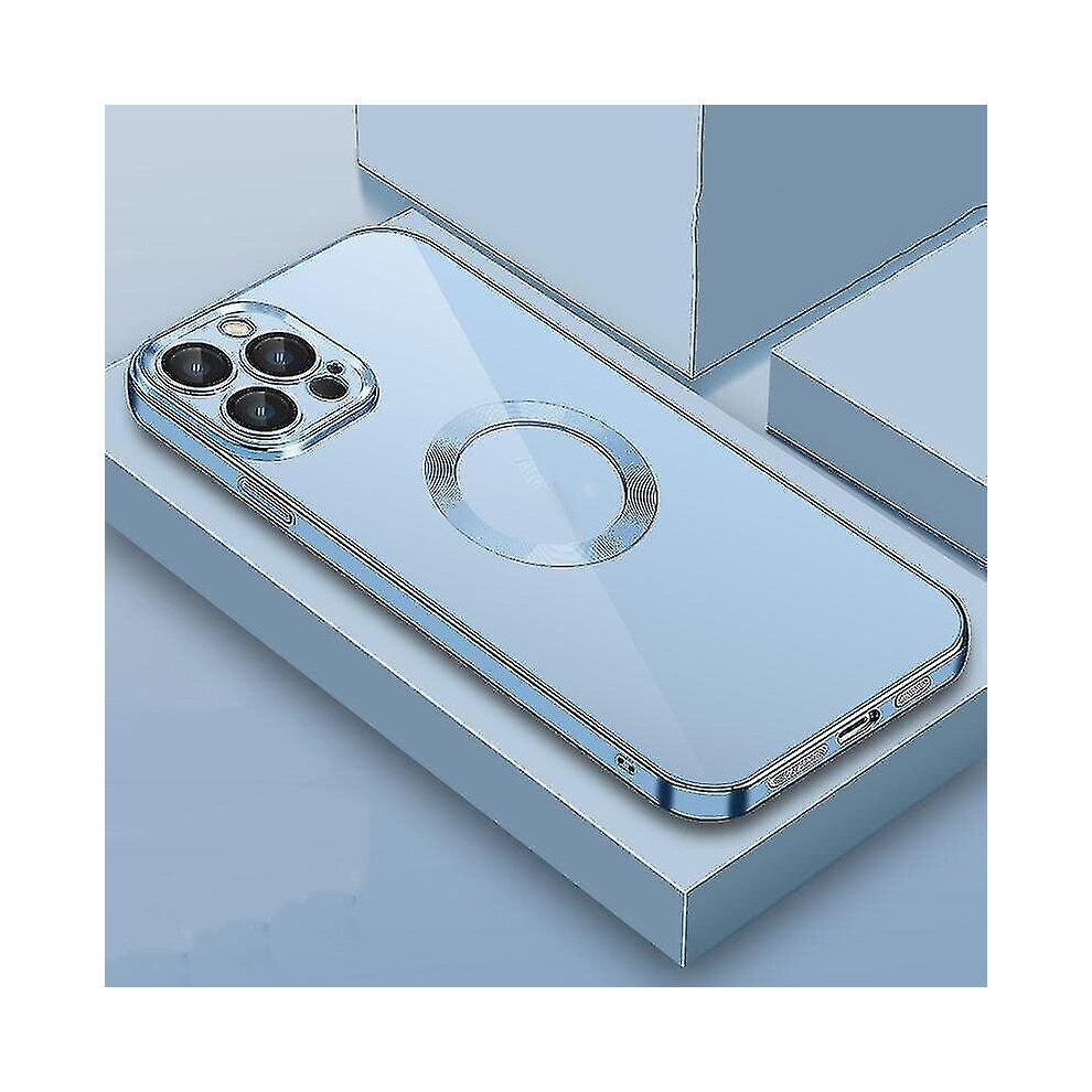 (Sierra ) For Iphone 13 Pro Max 9D Electroplated Edge Lens Film Clear Pc Tpu Shockproof Case Blue 9179344186648