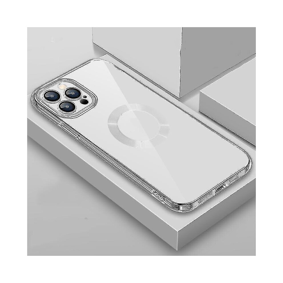 (Transparent) For Iphone 13 Pro Max 9D Electroplated Edge Lens Film Clear Pc Tpu Shockproof Case 9179344186679