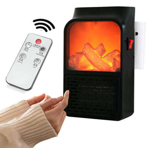900W Plug In Wall Heater Mini Electric Fan Space Warmer με τηλεχειριστήριο 2