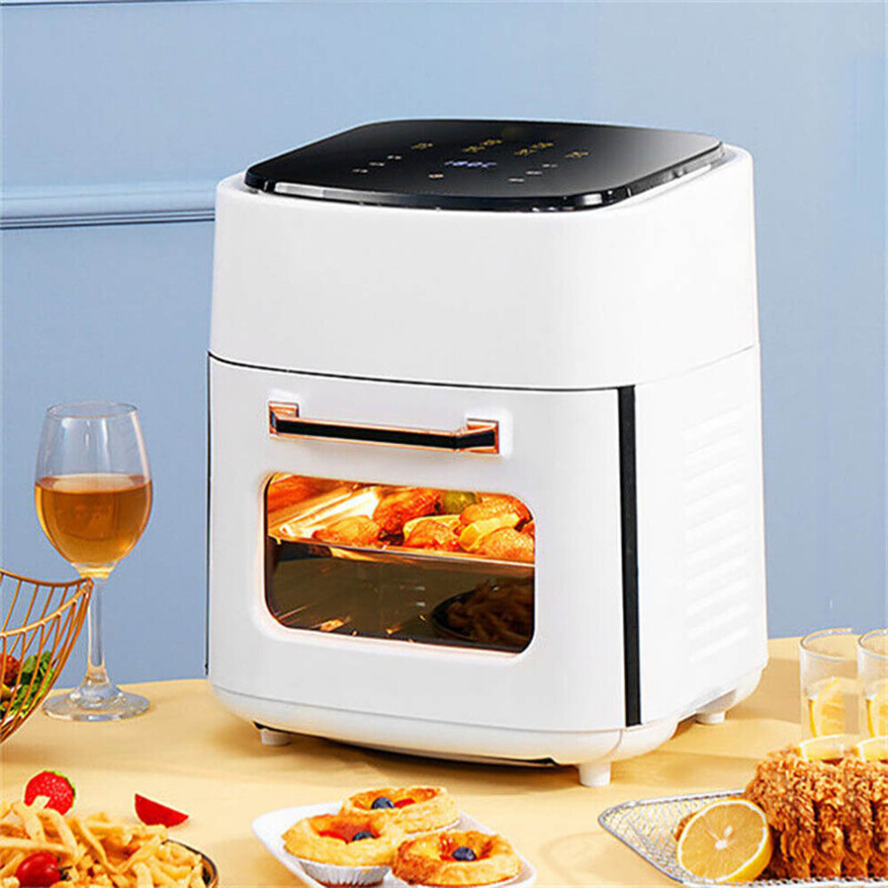 (White) Air Fryer 15L Digital Kitchen Oven 1400W Oil Free Low Fat Healthy Frying Cooker White