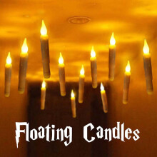 Halloween 12 Floating Candles Hanging Harry Potter Lights LED Candles Warm White