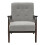 Living And Home Solid Wooden Button Cushion Armchair-Grey 3