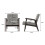 Living And Home Solid Wooden Button Cushion Armchair-Grey 6