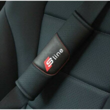 High Quality 2Pcs Car Seat Belt Shoulder Cushion Cover Pad Fit For Audi Sline