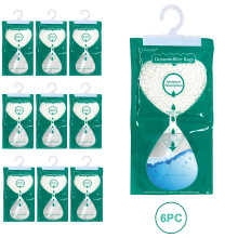 (Pack of 6) Hanging Dehumidifier Wardrobe Bags Wet Damp Mould Moisture Remover