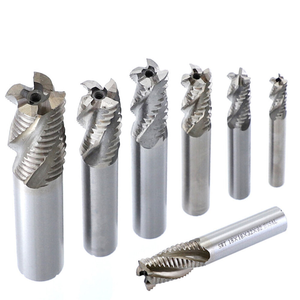 (6mm+8mm+10mm+12mm+14mm) M6-M20 Wave Milling Cutter 4 Flutes 6-20mm HSS-AL Wave Rough End Mill