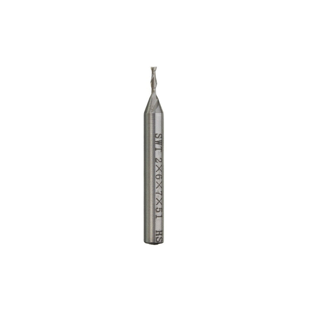 (2X6x7x51mm) 2 Flute Hss End Mill Cutter Dril Bit Engraving Bit Cnc Straight Shank Router Bit 1138392183489