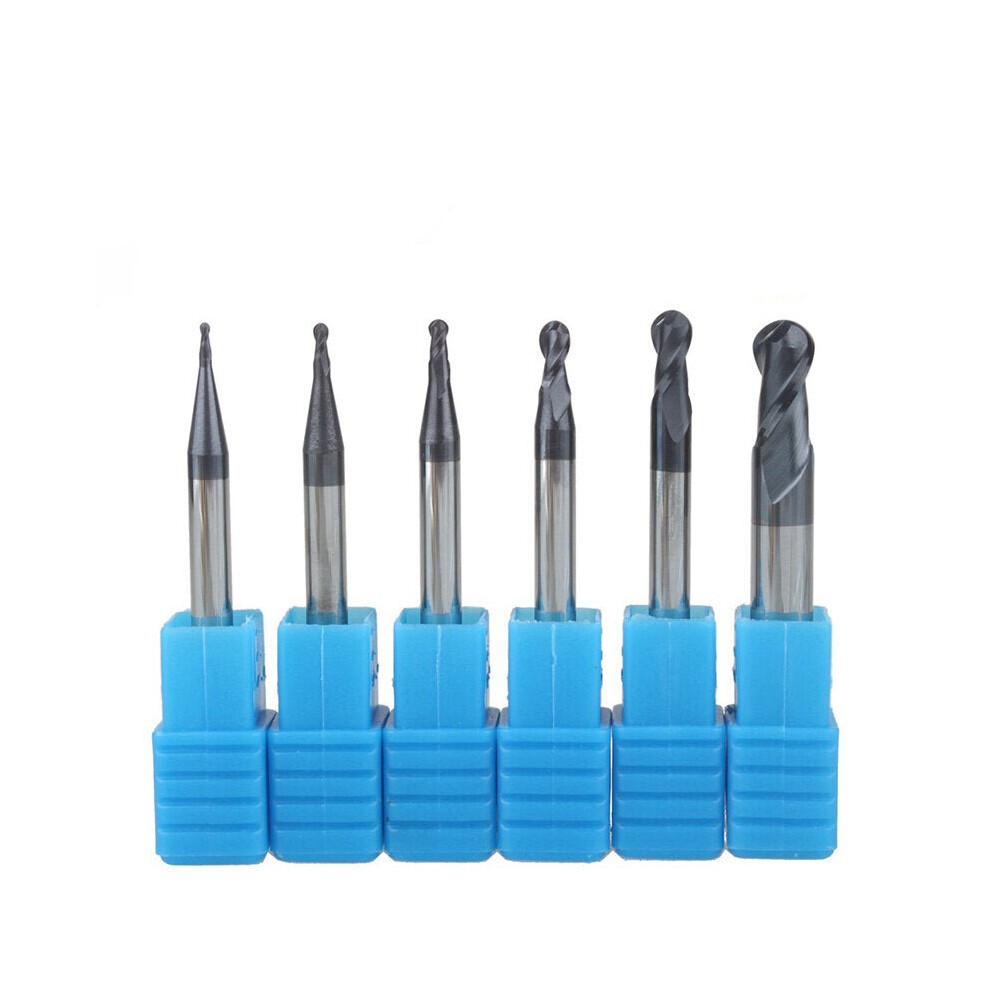 (R4mm) R0.5-R6mm Ball Nose 2 Flute Tungsten Carbide End Mill Cutter Tialn Coating End Milling Cutter 1138392174937