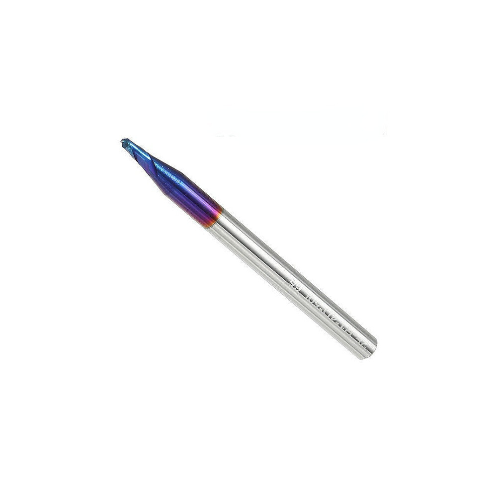 (1) R0.5-R3 2 Flutes Tungsten Carbide End Mill Hrc65 Naco Coated Ball Nose Milling Cutter 1138392173169