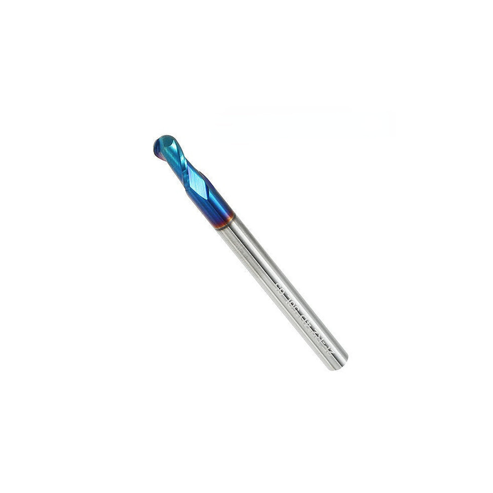 (2) R0.5-R3 2 Flutes Tungsten Carbide End Mill Hrc65 Naco Coated Ball Nose Milling Cutter 1138392173176