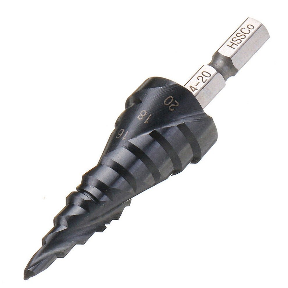 (4-20Mm) M35 Cobalt Step Drill Bit 3-12/4-12/4-20Mm Tialn Coated Step Drill 1/4 Inch Hex Shank 1138392176269