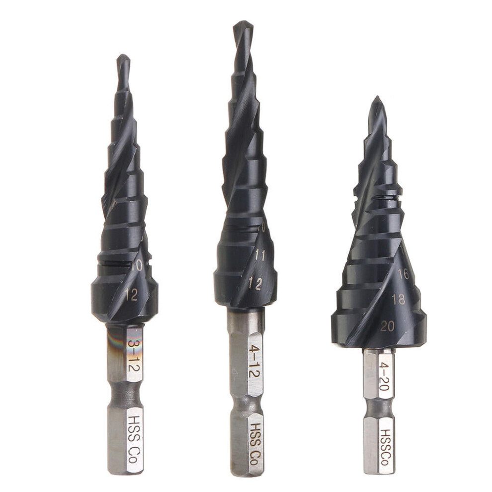 (4-22Mm) M35 Cobalt Step Drill Bit 3-12/4-12/4-20Mm Tialn Coated Step Drill 1/4 Inch Hex Shank 1138392176238