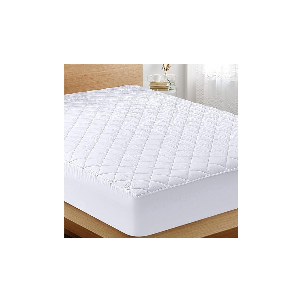 (King Mattress Protector (150 X 200+30cm)) Quilted Mattress Protector Single Double King Extra Deep 30cm Luxury Anti-Allergy Breathable Water & Stain